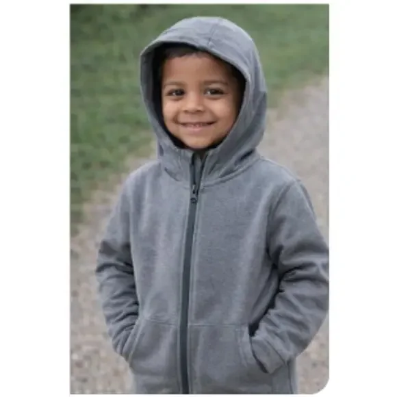 Member’s Mark Tech Hoodie Full Zip – Kids Size 8 – Gray - Picture 1 of 5